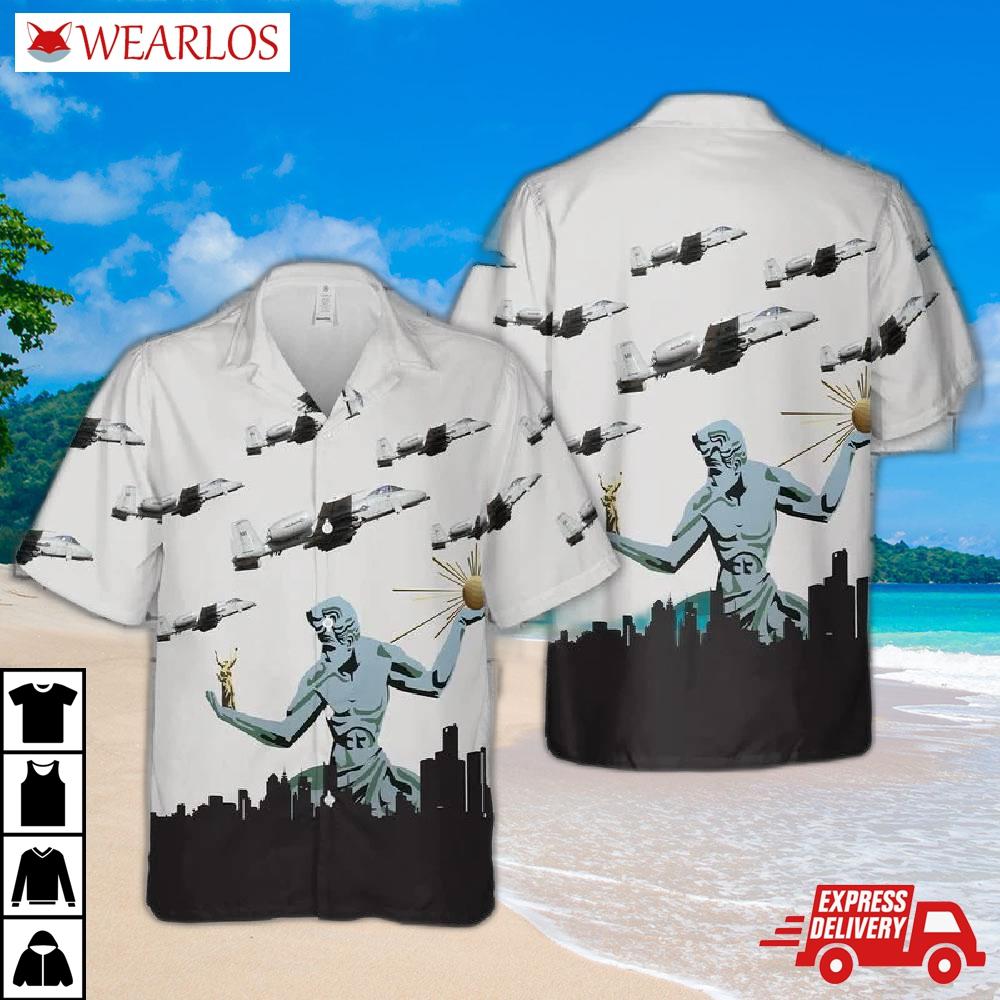 Fairchild Republic A-10 Thunderbolt Ii Michigan Air National Guard Hawaiian Shirt