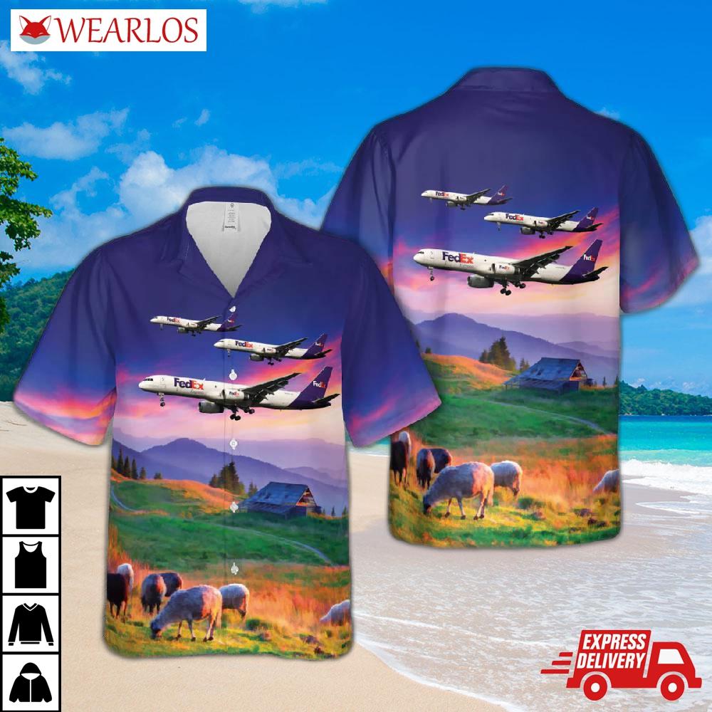 Fedex Express Boeing 757 Jager Hawaiian Shirt