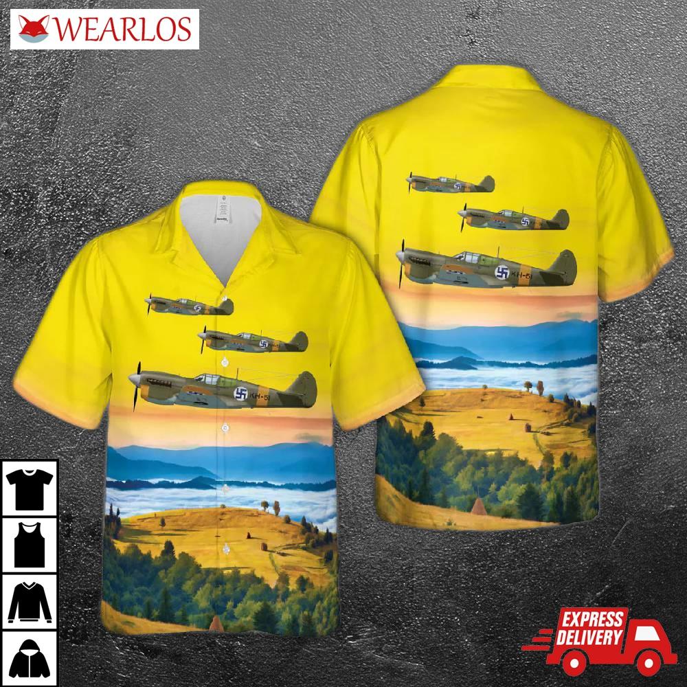 Finnish Air Force Curtiss P-40 Warhawk Wwii Hawaiian Shirt