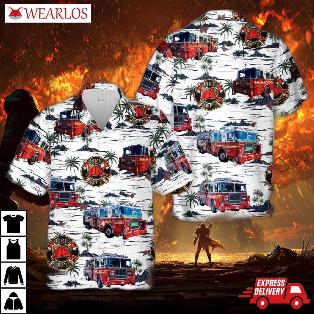 Fire Truck Hawaiian Shirt
