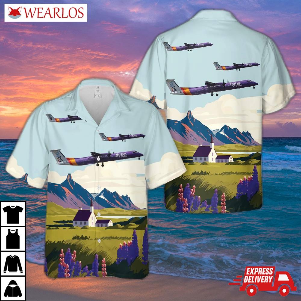 Flybe Bombardier Dash 8 Q400 Hawaiian Shirt