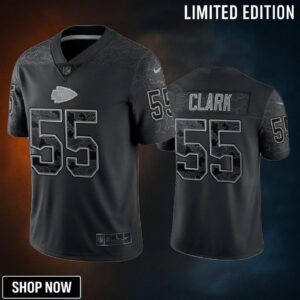 Frank Clark 55 Kansas City Chiefs Black Reflective Limited Jersey - Men