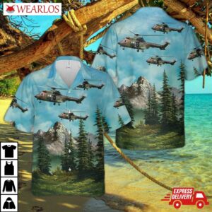 French Army Aerospatiale As-532ul Cougar Hawaiian Shirt