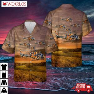 French Army Aerospatiale Sa-342m Gazelle 3rd Combat Helicopter Regiment (regiment Dhelicopteres De Combat) Hawaiian Shirt
