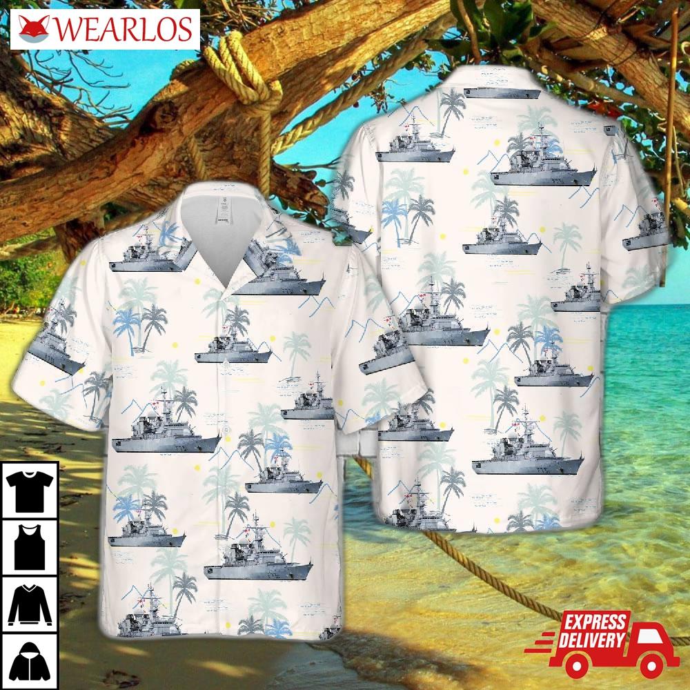 French Navy Prairial (f 731) Floreal-class Frigate Hawaiian Shirt