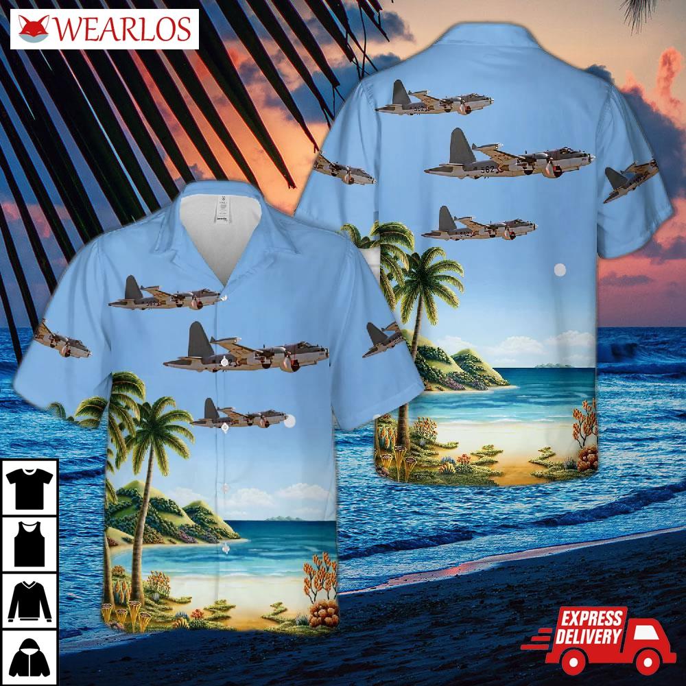 French Navy Sp-2h Neptune Of Flotille 25 Aeronavale Hawaiian Shirt