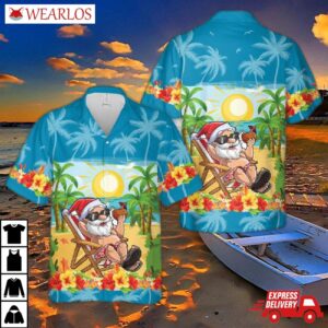 Funny Santa Christmas In July Vacation Hawaiian Shirt