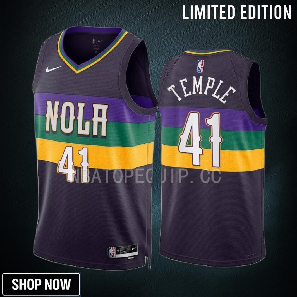 Garrett Temple 41 New Orleans Pelicans Purple Jersey -23 City Edition Swingman