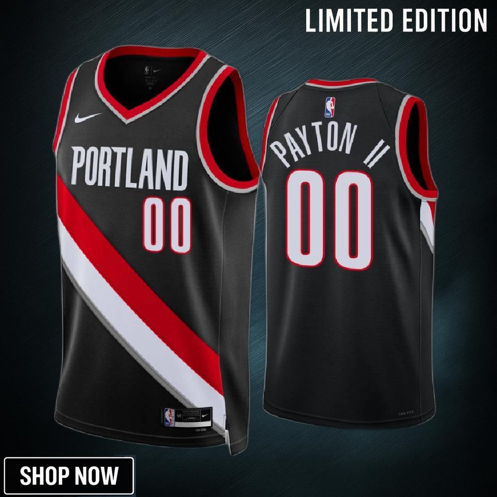 Gary Payton Ii 00 Portland Trail Blazers -23 Icon Edition Black Jersey