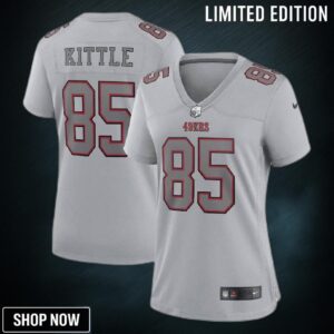 George Kittle 85 San Francisco 49ers Women's Atmosphere Fashion Game Jersey - Gray