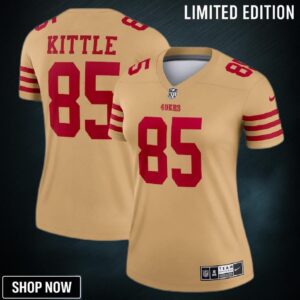 George Kittle 85 San Francisco 49ers Women's Team Inverted Legend Jersey - Gold