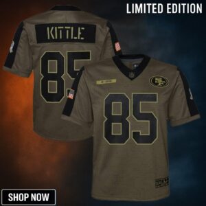 George Kittle San Francisco 49ers Salute To Service Game Jersey - Olive Nfl