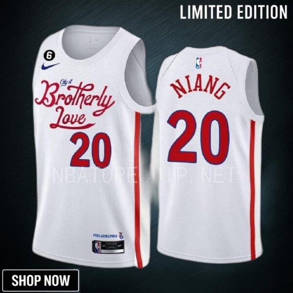 Georges Niang 20 -23 Philadelphia 76ers White City Edition Men Jersey Swingman
