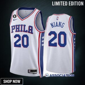 Georges Niang 20 Philadelphia 76ers White Jersey -23 Association Edition Swingman