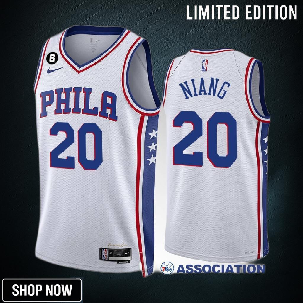 Georges Niang 20 Philadelphia 76ers White Jersey -23 Association Edition Swingman
