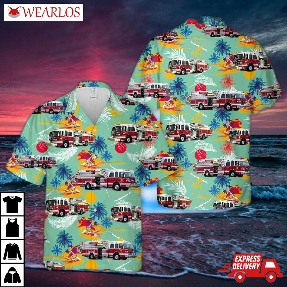 Georgia Stephens County Eastanollee Fire Department Ladder 1 Truck Hawaiian Shirt