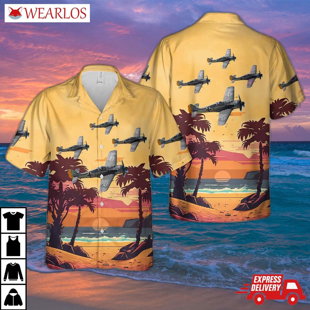 German Air Force Luftwaffe Focke-wulf Fw 190 In Wwii Hawaiian Shirt