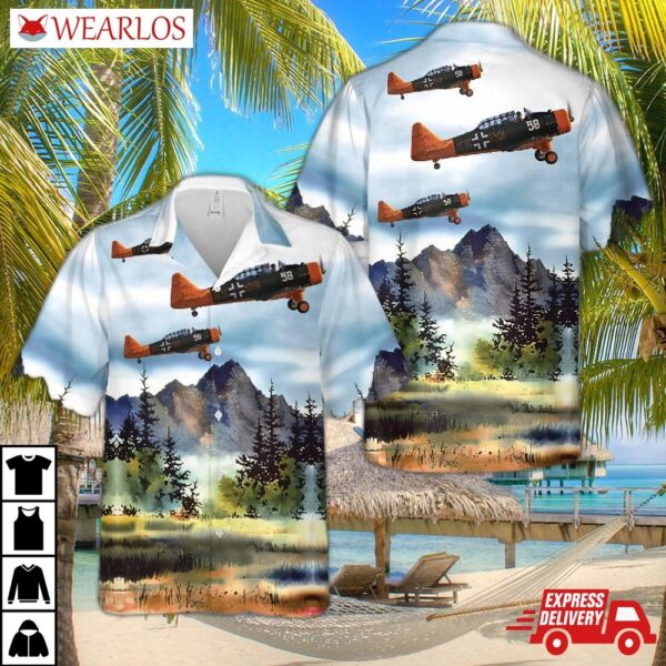 German Air Force/luftwaffe North American Aviation Na-64 In Wwii Hawaiian Shirt