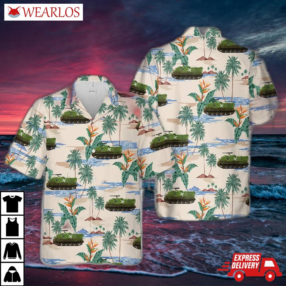 German Army Bundeswehr M113g With Manoeuvers Provisional Markings, 1970s Hawaiian Shirt
