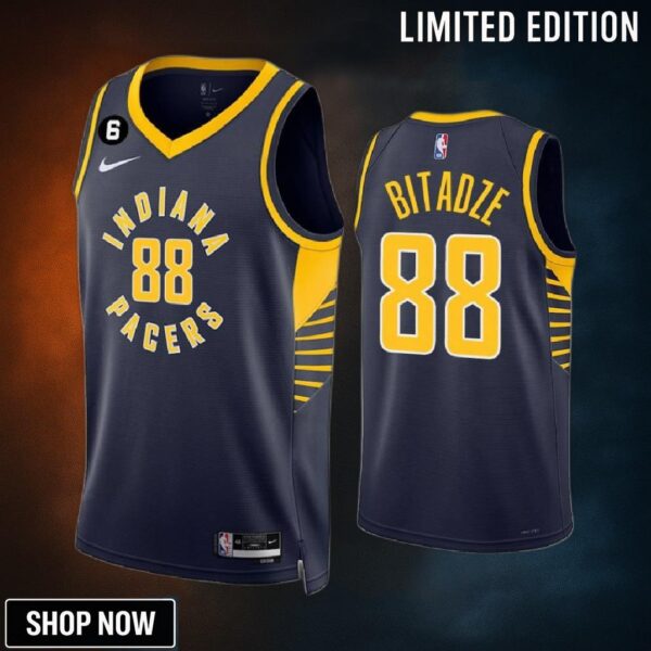 Goga Bitadze 88 Indiana Pacers Navy Icon Edition -23 Men Jersey Swingman