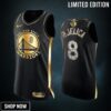 Golden State Warriors 8 Nemanja Bjelica Western Conference Champion Black Jersey Gold Diamond