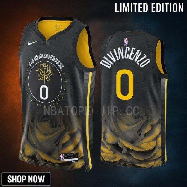 Golden State Warriors Donte Divincenzo 0 -23 City Edition Black Men Jersey Swingman