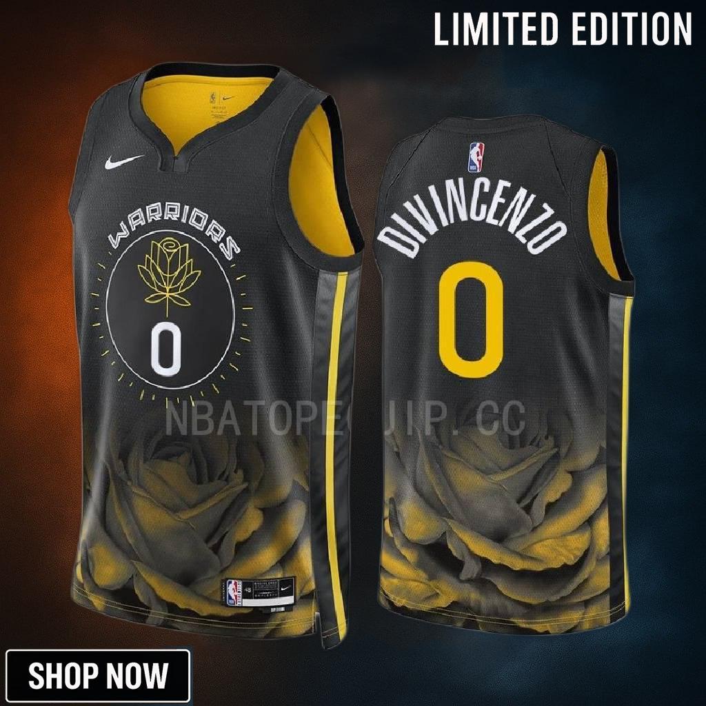 Golden State Warriors Donte Divincenzo 0 -23 City Edition Black Men Jersey Swingman