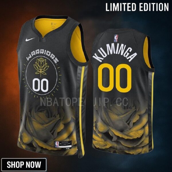Golden State Warriors Jonathan Kuminga 00 -23 City Edition Black Men Jersey Swingman