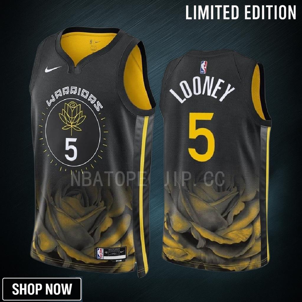 Golden State Warriors Kevon Looney 5 -23 City Edition Black Men Jersey Swingman