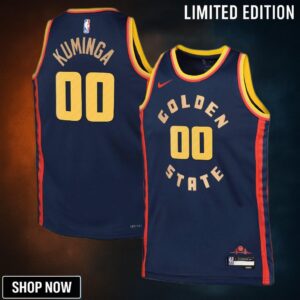 Golden State Warriors Nike City Edition Swingman Jersey - Navy Jonathan Kuminga Youth