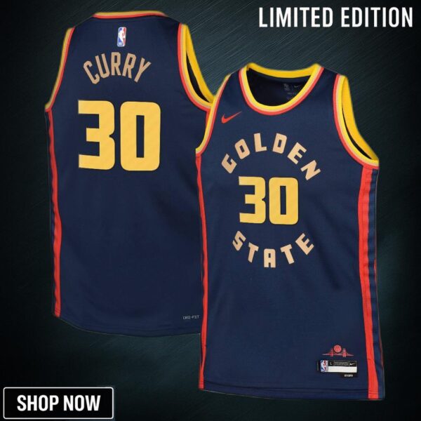 Golden State Warriors Nike City Edition Swingman Jersey - Navy Stephen Curry Youth