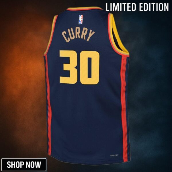 Golden State Warriors Nike City Edition Swingman Jersey - Navy Stephen Curry Youth