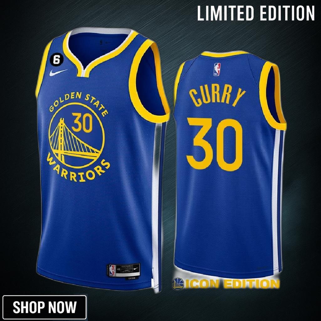 Golden State Warriors Stephen Curry 30 -23 Icon Edition Royal Jersey Swingman