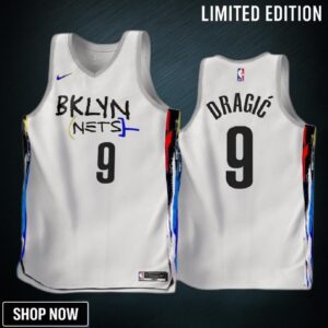 Goran Dragic -23 Brooklyn Nets White 9 City Edition Jersey - Men