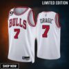 Goran Dragic 7 Chicago Bulls White Men Jersey -23 Association Edition No.6 Patch