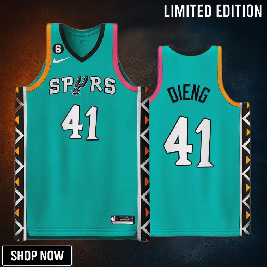 Gorgui Dieng 41 -23 San Antonio Spurs City Edition Jersey Teal