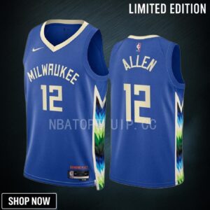 Grayson Allen 12 -23 Milwaukee Bucks Blue City Edition Jersey Swingman