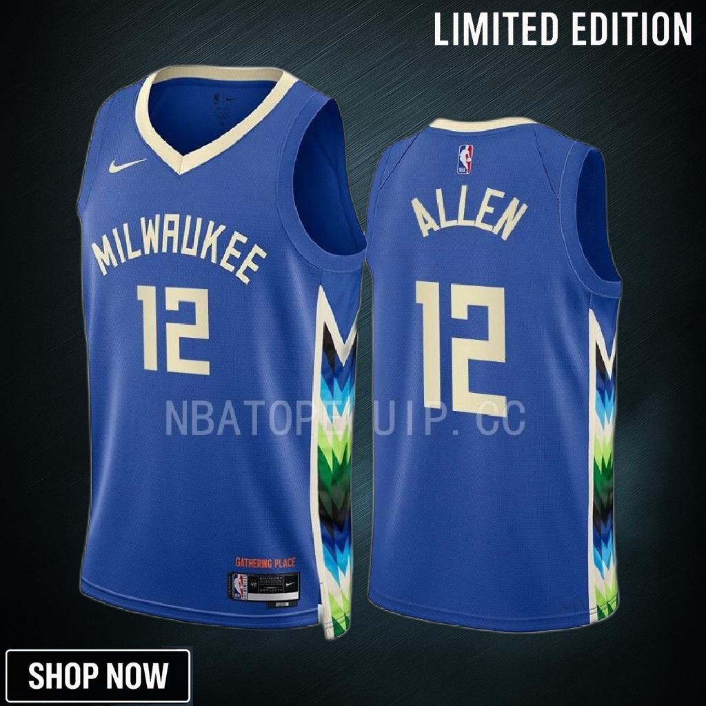 Grayson Allen 12 -23 Milwaukee Bucks Blue City Edition Jersey Swingman
