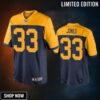 Green Bay Packers Aaron Jones Navy 100th Season Throwback Jersey