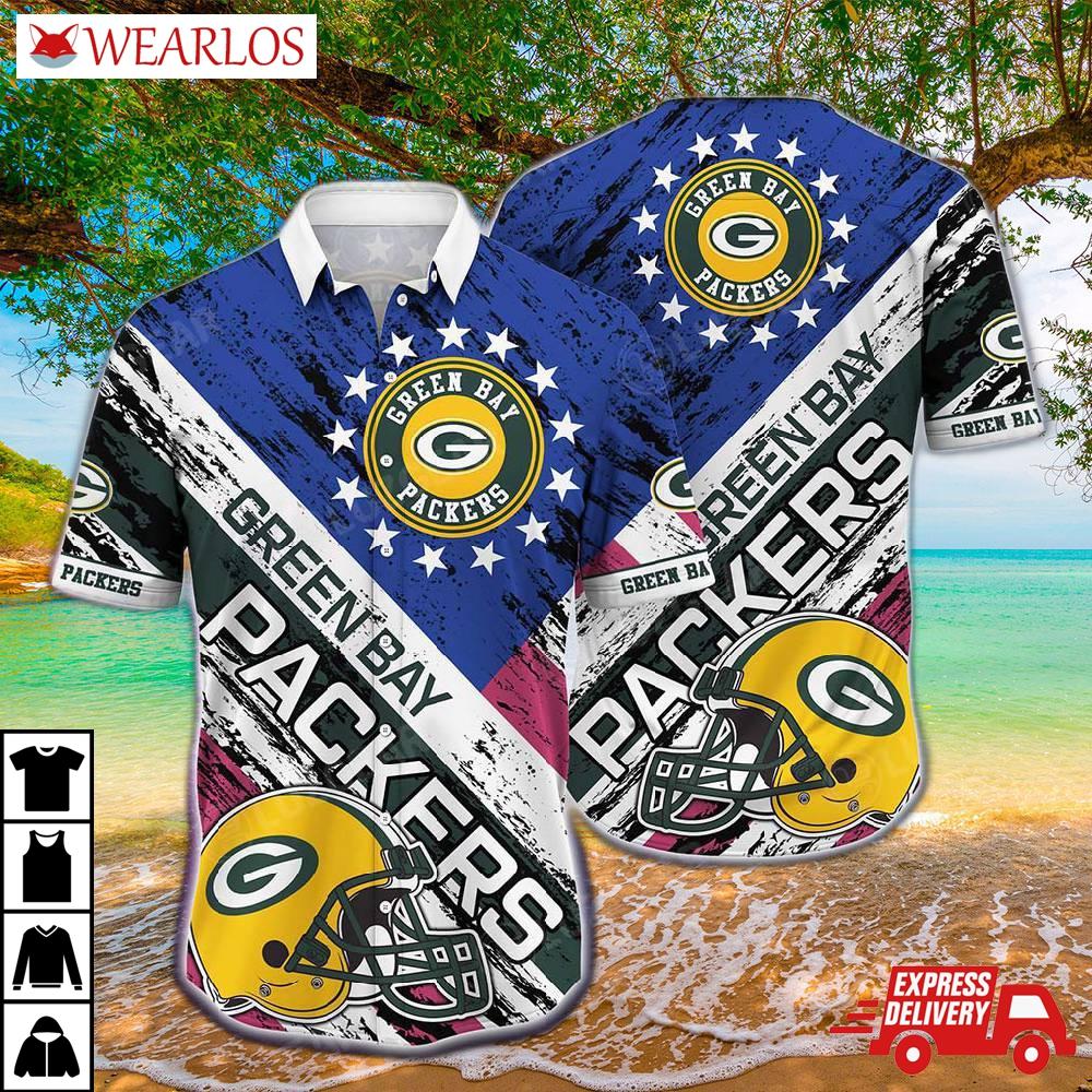 Green Bay Packers All-star Stripes Hawaiian Shirt