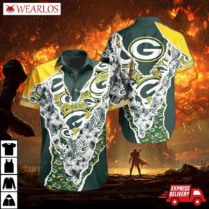 Green Bay Packers Bandana Floral Hawaiian Shirt