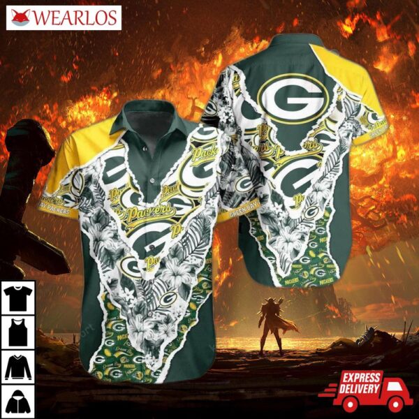 Green Bay Packers Bandana Floral Hawaiian Shirt