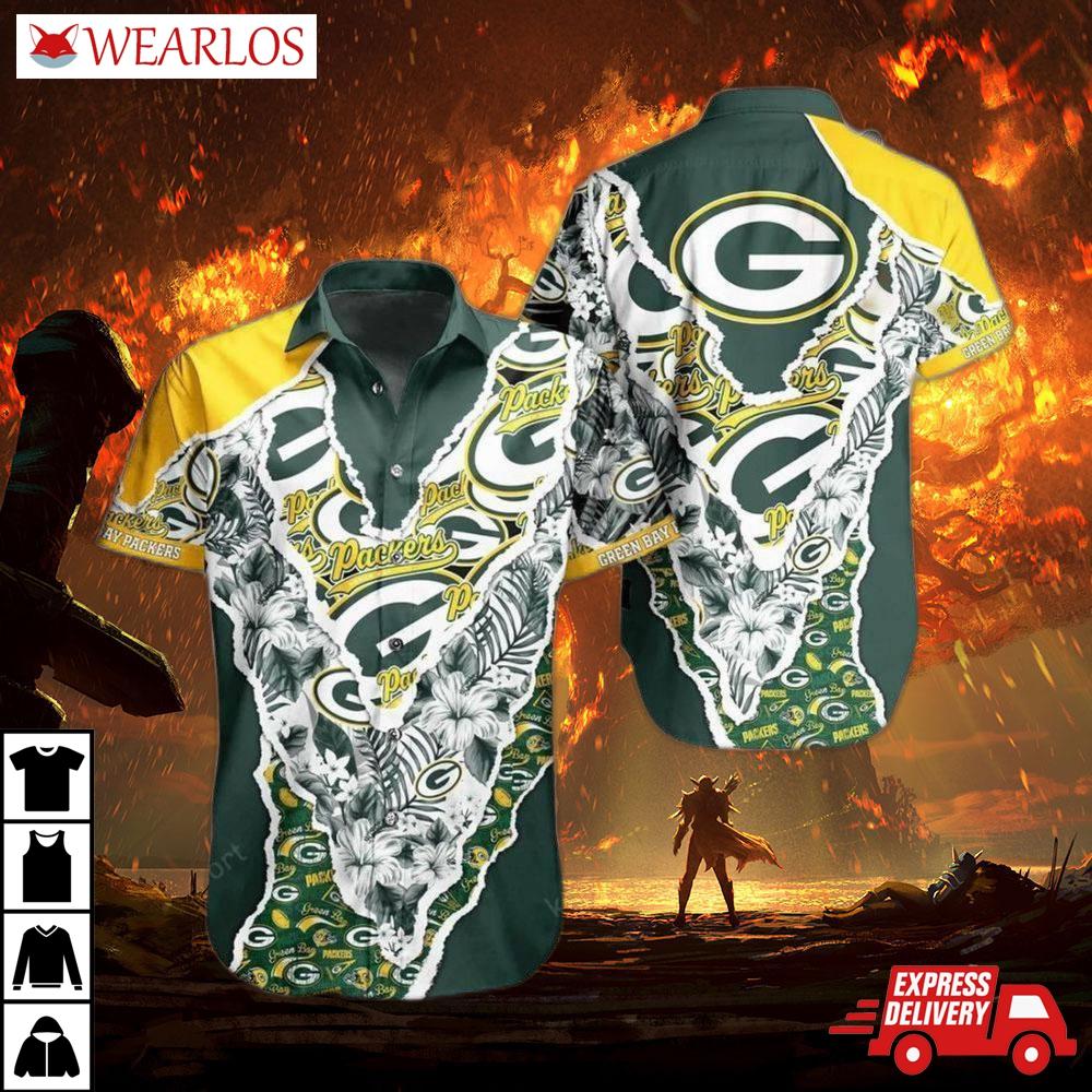 Green Bay Packers Bandana Floral Hawaiian Shirt