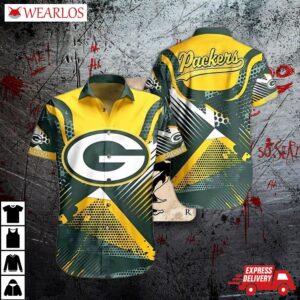 Green Bay Packers Bold Geometric Hawaiian Shirt