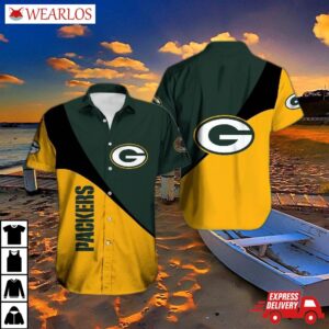 Green Bay Packers Diagonal Power Hawaiian Shirt