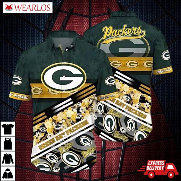 Green Bay Packers Floral Fan Frenzy Hawaiian Shirt
