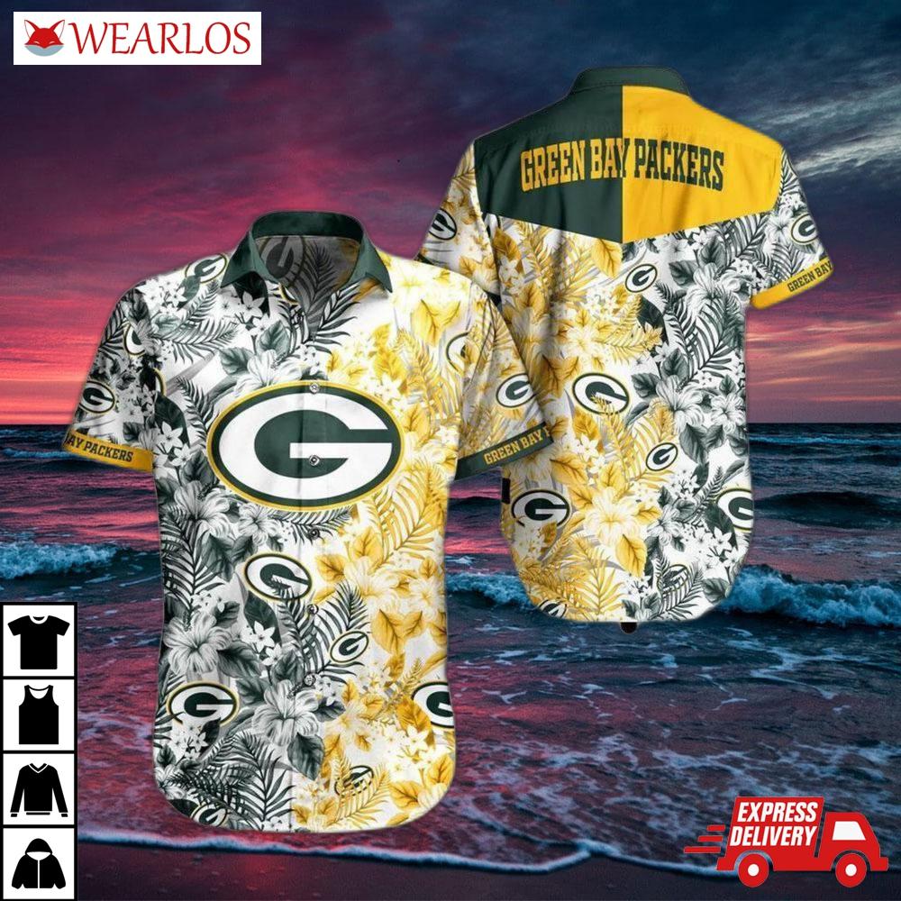 Green Bay Packers Floral Gold Rush Hawaiian Shirt