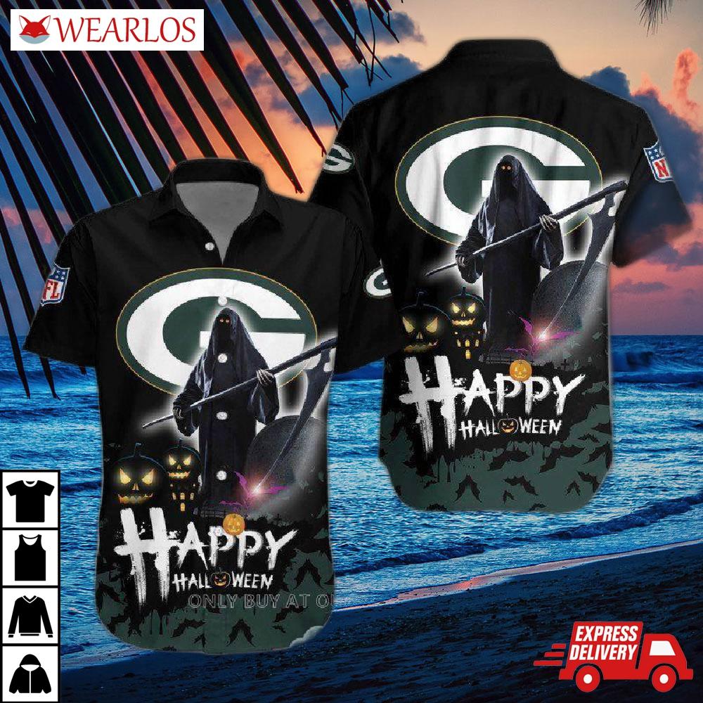 Green Bay Packers Halloween Reaper Hawaiian Shirt