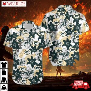 Green Bay Packers Hibiscus Breeze Hawaiian Shirt