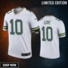 Green Bay Packers Jordan Love White Color Rush Legend Jersey - Mens